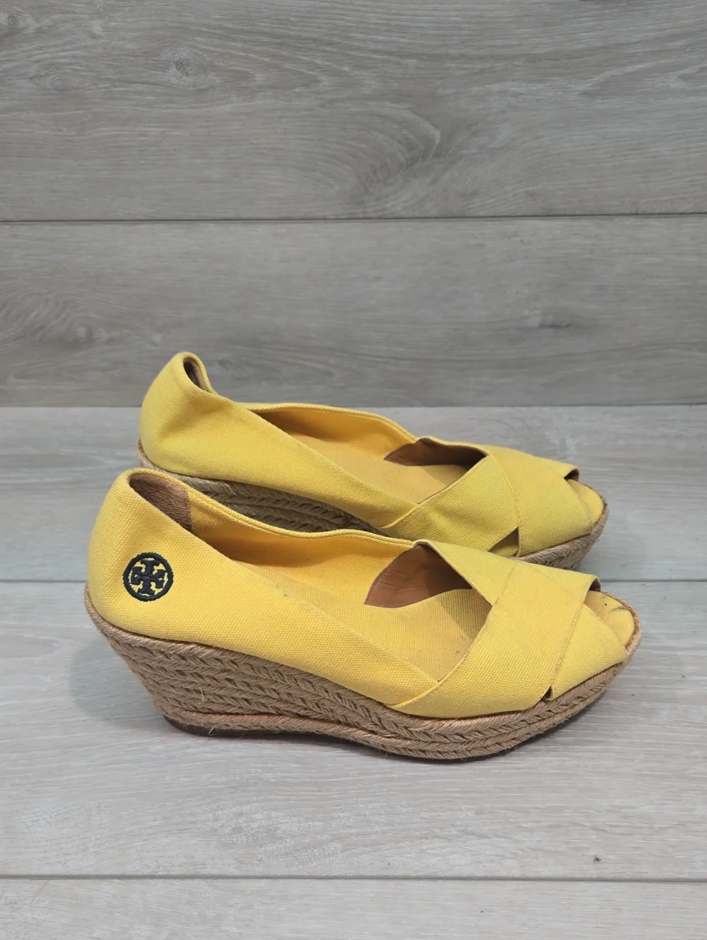 Tory Burch Women Filipa Espadrille Wedge Open Toe Shoes Sandals Sz 8B